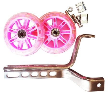 2 Stück Fahrradstützräder Kinder, Hilfsräder für 16, 18, 20, 22, 24 Zoll Kinderfahrräder, Stützräder für Fahrradfahren Anfänger- Rosa