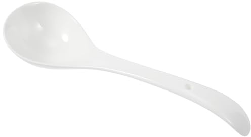 ELEOUTI Cuchara Grande Sopera de Cerámica, 1 Pieza, Vajilla para Restaurante y Uso Doméstico, Cuchara para Sopa, Avena y Ramen, Utensilio Resistente al Calor y Fácil de Limpiar