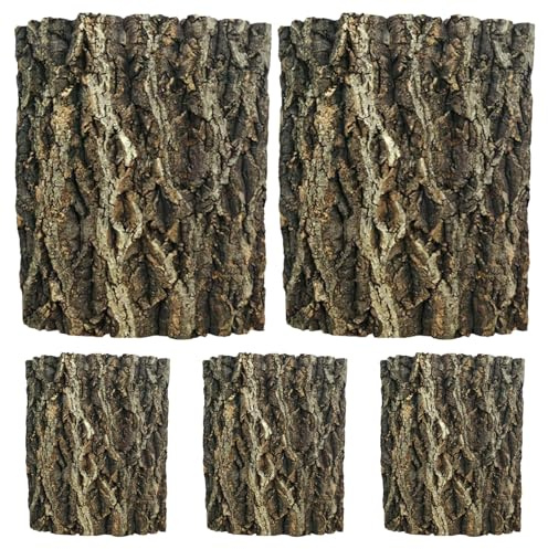 CVUTOVO Lot de 5 Morceaux d'écorce de liège pour Reptiles - 15 x 15 cm - Tapis de Sol Plat en liège - Décoration pour Terrarium, araignée et lézard
