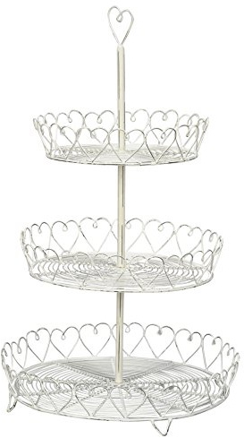 Küchen-Etagere Deko-Etagere 3stufig Metall - Etagere Deko-Etagere shabby weiss