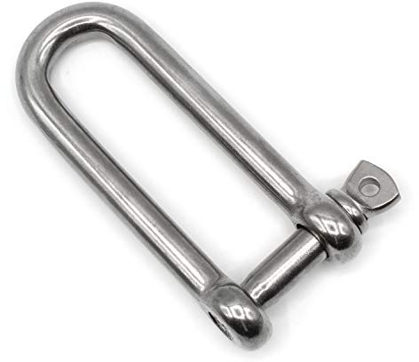 HEAVYTOOL Schäkel gerade Lange Form 4mm Edelstahl V4A AISI 316 (2 Stück) Langschäkel Langer Bügelschäkel Langer Schäkel Verbindungsschäkel Langausführung Schäkel Rundschäkel Langschaft-Schäkel