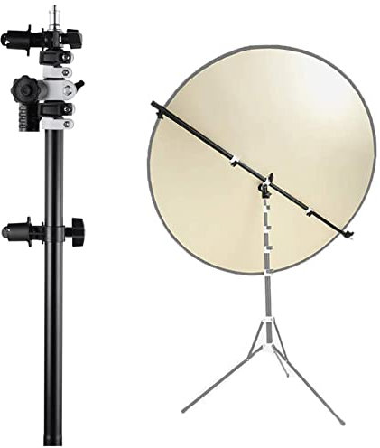 Selens Reflektorhalter Ausziehbarer Auslegerarm 55-135cm, Reflector Holder Extendable Boom Arm Hintergrund Crossbar 360 Grad Swivel für Lichtstativ Fotostudio Porträt Fotografie Video Live Streaming