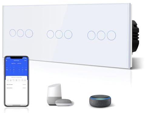 BSEED Smart Lichtschalter(Neutralleiter Erforderlich) Drei 3 Fach Weiß