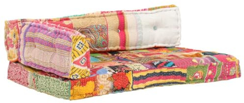 vidaXL Palettensofa-Auflage Mehrfarbig Stoff Patchwork