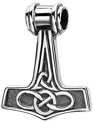Thor-Hammer-Anhänger 925 Sterling-Silber für Herren mit Lederkette/Lederband Länge wählbar.