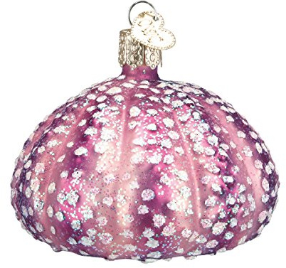 Old World Christmas Ornaments Purple Sea Urchin Glass Blown Ornaments for Christmas Tree