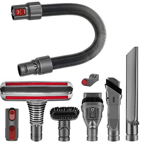 Italdos Ersatz-Kit mit Bürsten, Düsen, flexiblem Schlauch und Verlängerungsrohr - kompatibel mit Dyson V6 V7 V8 V10 V11 V15 DC34 DC35 DC59 DC62 (8-in-1-Set)