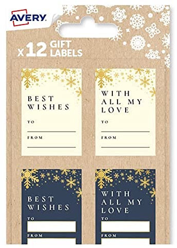 Festliches Geschenk-Etikett - Beste Wünsche