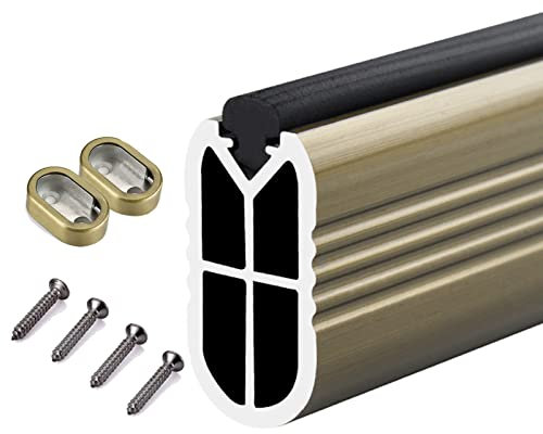 Kleiderstange Schrank Rohr Garderoben Stange Messing Schrankstange Bausätze, Wandmontage Garderobe Pole Clothes Organizer Für Hängende Kleiderbügel, Metall Oval Garment Bar Mit Flansch Set ( Size : 14