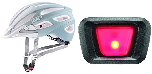 uvex True cc - Leichter Allround-Helm für Damen & Plug-in LED XB048 Licht - Finale & True Modelle - Dauer- oder Blinklicht - Black-red - One Size
