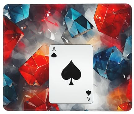 Polygonale Spielkarten-Druck-Mauspad, wasserdicht, Gaming-Mauspads mit rutschfester Gummiunterseite, Computer-Mauspad, personalisiertes Mauspad für Schreibtischunterlage