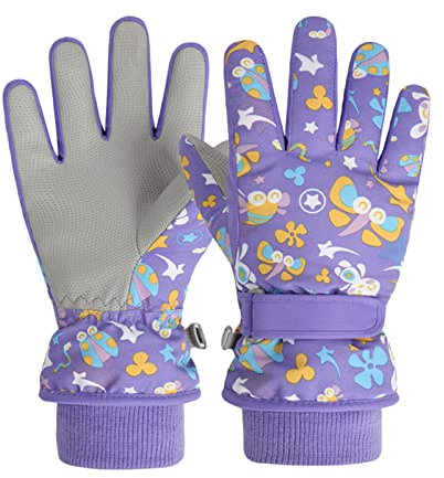 Kinder Ski Handschuhe Winter Skihandschuhe -15℃ | Winddicht Wasserdicht Warm | Oxford Palme Verdickt Kalt Wetter | Outdoor Sports Snowboard Skifahren | Junge Mädchen 6-12 Jahre
