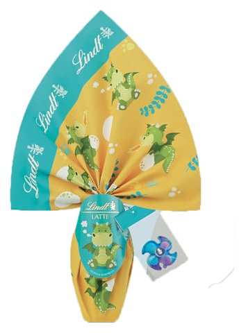 Lindt Uova di Pasqua Bambini Draghi di Cioccolato al Latte, Uovo al Cioccolato al Latte con Sorpresa, 240g