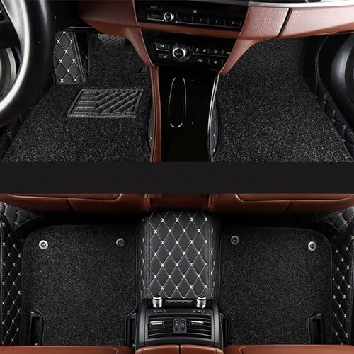 StRoux Anpassen Leder Auto Fußmatten Für Opel Adam 2012, Allwetter Teppiche Vollständige Abdeckung FussMatten wasserdichte Automatten Interieur ZubehöR,C/Black-Beige-Black