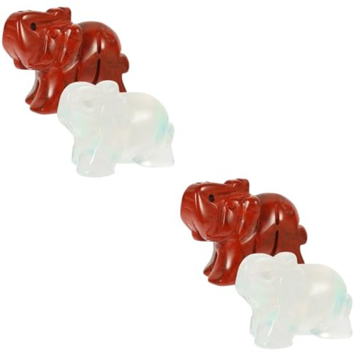ABOOFAN 4 Stück Elefanten dekorative Ornamente Wohnkultur Bookshelf Decor Elefanten-Kristallverzierung Gartenskulpturen Modelle Elefantenfigurendekoration zarte Elefantenstatue Glas Gravur