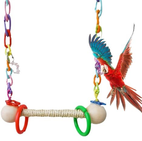 Vogelschaukel, Vogelschaukeln für Sittiche,Papageienständer, Barschspielzeug | Sitzstangen für Sittiche, Bunte Papageienschaukel, Ruheschaukel für Käfig