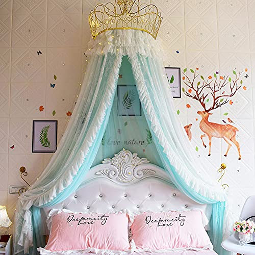 SSLW Kuppel-Prinzessin-Betthimmelnetz, Rundes Weiches Spielzelt-Baldachin Mädchenzimmerdekoration Prinzessinnenschloss Verträumtes Moskitonetz Kinder-Leseecke-Überdachungen