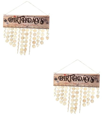 BCOATH 2 Sets Elegante Holz-geburtstags-erinnerungskalender Familienjubiläumsplakette Handwerkskunst Und Stil