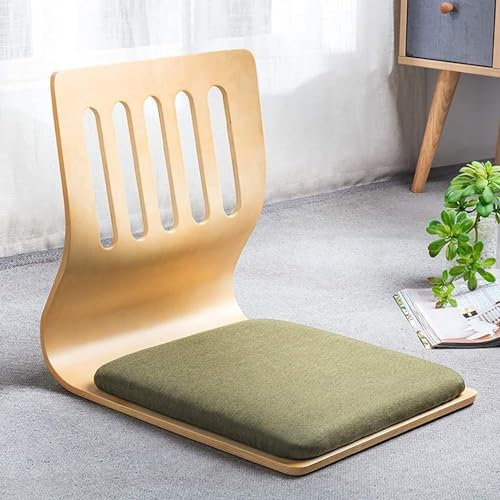 RCJCQSR Tatami-Meditationsstuhl aus Holz, japanischer Beinloser Bodenstuhl, Erkerfenster, Lounge-Stuhl, faule Couch zum Lesen, Fernsehen