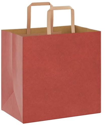 vidaXL Papiertragetaschen 250 STK., Papiertüten mit Henkeln, Papiertüten, Geschenktüten für Einkaufen Hochzeiten Verpackungen Partys Geburtstag Weihnachten, Rot 26x17x25cm