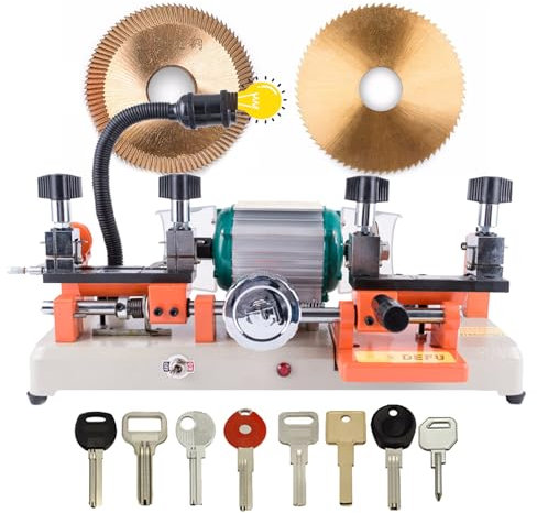 Key Cutting Machine 120W, Horizontal Double Head Copy Tool for Door and Car Locks - Multifunctional Duplicating Equipment