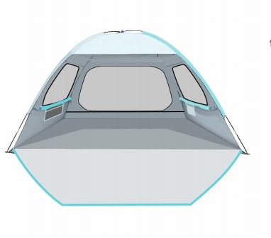 OutdoorMaster Beach Tent for 3/4 Person - Easy Setup Sun Shade Shelter, Portable Beach Shade Sun Canopy with UPF 50+ UV Protection, Removable Skylight Family Size - 4 Person Olive Green