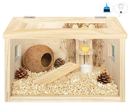 PXAMORTEL Kleintierkäfig, Käfig für Haustiere, Hamsterkäfige - Kleintierkäfig Hamsterkäfig aus Holz, Käfig(Set B,40CM)