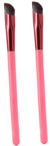 WOONEKY 2 Stück Make up Pinsel Augenbrauenbürste Abgewinkelt Präzisionspinsel Für Damen Und Mädchen Multifunktional Für Augenbrauen Eyeliner Make up