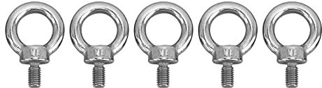5pcs M8 Bulloni a vite del cerchio marino a vite per occhio di sollevamento in acciaio inossidabile - Ideale per applicazioni industriali, marine e di costruzione