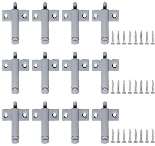 Wjelet 12 Pcs Soft Close Dampers, Soft Close Quiet Closer Damper Buffers for Kitchen Cabinet Door Drawer, with 24 Pcs Screws,Universal Fit (Gray)