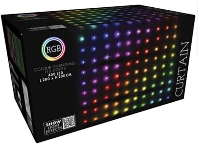 Well Home Conjunto de Luces de Cortina con 400 Luces LED RGB con Control Remoto de 20 Cuerdas