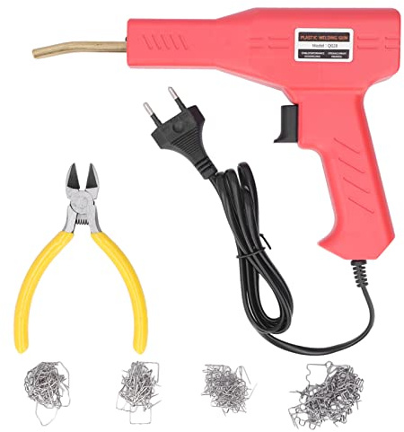 Klanata 50W Kit de machine de soudage en plastique - Soudeur de réparation de pare-chocs de voiture avec des agrafes et une pince pour l'auto, moto - 110V US 2 Pin Flat Pild Pild