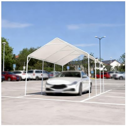 Abri Voiture Robuste avec Structure Métallique, Résistant Aux Intempéries, pour Stationnement, Cour Ou Garage(9x19ft)