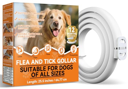 Aarovibe Collar Antiparasitario Perros, Fórmula Natural Segura, Ajustable e Material Impermeable, 65cm Adecuado para Todas Las Tallas de Perros, Protección 12 Meses (1 Pack)