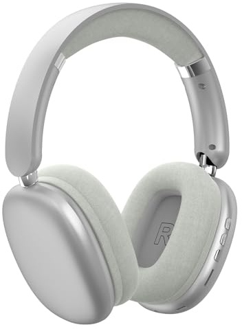 Lonzuer Casque Audio Supra-auriculaire Bluetooth 5.4 avec réduction de Bruit - 48h d'autonomie, Audio Haute Résolution, Micro, Pliable, Confortable, Compatible iOS Android PC (Argent)
