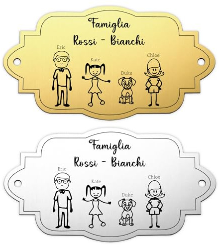 OTXIXTO Plaques de Porte Personnalisées Pour Portes Intérieures et Extérieures, Bureau et Boîtes Aux Lettres Plaques de Porte en Plastique Durable avec des Vis (A4-Or)