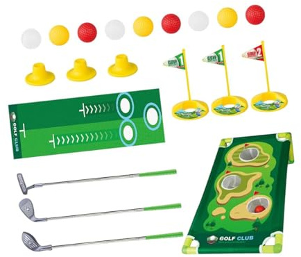 drburpily Barn Golfbag Sport Utomhusleksaker Unga golfare Främjar Färdighetsutveckling Med Kul Finmotorik Minigolf Lekset För Presenter Utomhussportleksaker Barn Golfklubba Övningshål Putterleksak
