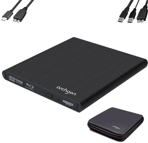 Lecteur DVD Blu-ray Archgon. USB 3.0 Style 4K UHD Player & USB-C & EVA Noir