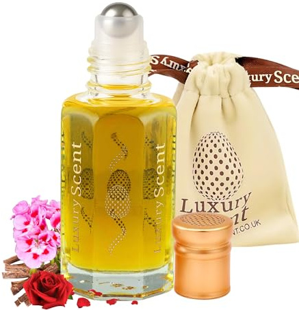 Perfume Oil Arabian Oudh Musk Roll On 6 ml – Warm Oriental Notes with Oud Rose Geranium & Musk – Long Lasting Alcohol Free Attar for Men and Women by Luxury Scent