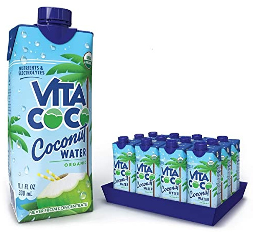 Vita Coco Coconut Water, Pure Organic | Naturally Hydrating Electrolyte Drink | Smart Alternative to Coffee, Soda, and Sports Drinks | Gluten Free | 11.1 Ounce (Pack of 12)