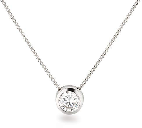 Schöner-SD 925 Silberkette mit Anhänger Zirkonia Solitär klein