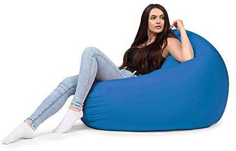 chilly pilley Fauteuil Pouf Coussin De Sol avec Remplissage Eps Pouf Géant Pouf Intérieur Et Extérieur Imperméable Multifonctionnel pour Enfants Et Adultes Nombreuses Couleurs (Bleu, Ø 125 cm)