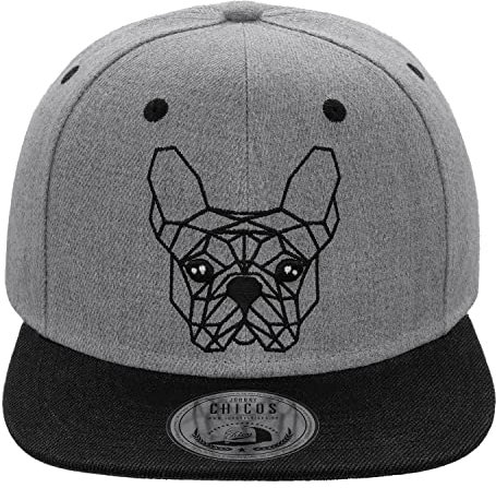 JOHNNY CHICOS NY New York süße Unisex Schwester Bruder Kindercap Smile Tiger Adler Prince Kinder Cap Snapback und Mütze ca. 49-58cm Kopfumfang (One Size, Kids-Geo-Dog-Grey)