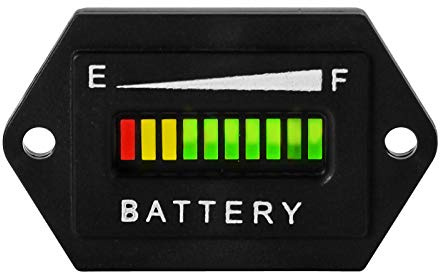 Yooreal LED 48V Battery Indicator Battery Monitor for Lead Acid Battery (Not Included Trojan Type) Powered Club Car Travel Trailer Forklift Scrubber Machine Ebike RV Electric Car