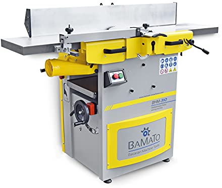 BAMATO Abricht- und Dickenhobelmaschine BHM-310 | (400V) | Messerwelle mit 3 HSS-Hobelmessern | 300mm Hobelbreite | Feinjustierung Abrichttische | Dickenhobelmaschine Hobel