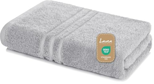 Lavea® Saunatuch Saunahandtuch 80x200cm - Silber, 500gr/m², 100% Baumwolle