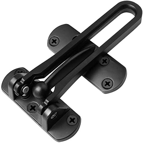 Litensh Door Chain Lock for Front Door, Swing Bar Door Guard Lock, Security Door Chain Latch for Home Apartment Hotel Dormitory (Black)