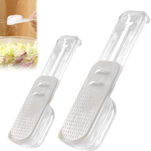 Adjustable Measuring Spoon Set,Plastic Tablespoon,Teaspoon Measuring Spoons,Chef Spoon Measuring Scoops,2 Sizes,White,2 Pieces.