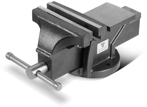 STAHLWERK Schraubstock BV-150 ST aus Gusseisen mit 150 mm Spannweite, Maschinenschraubstock | Werkbankschraubstock | Spannvorrichtung | Parallelschraubstock | Tischschraubstock mit Amboss