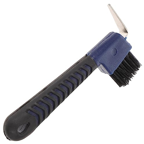 CORHAD Ergonomischer Hufauskratzer Mit Gummigriff Und Bürste Für Pferdepflege Rostfreier Hufkratzer Mit Komfortablem Griff Zur Effektiven Reinigung Von Pferdehufen Zufällige Farbe